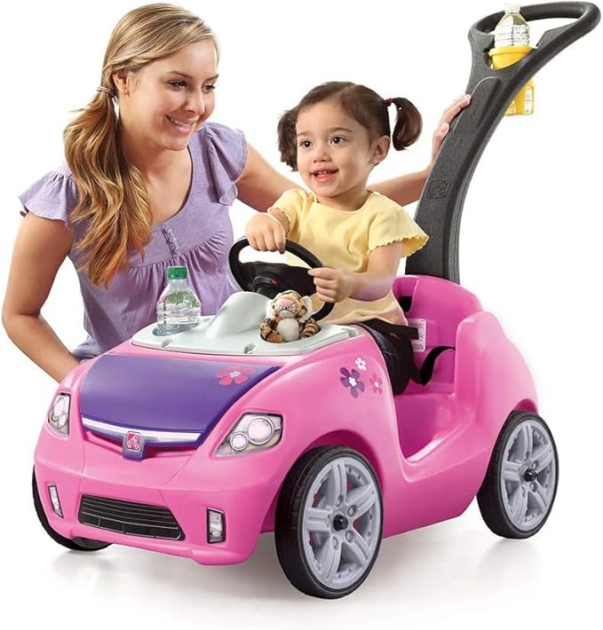 Ride On Push Toy Car, Pink â€“ Ride On Car with Included Seat Belt